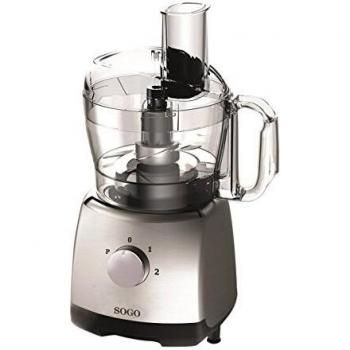 Sogo BAT-SS-5140 Mini robot de cocina, 400 W, 1.2 litros, Plástico, 2 Velocidades, Plata