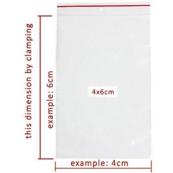 Bolsas de plástico trasparente con cierre resellable, de polietileno, 1 paquete de 100 unidades 5x7cm
