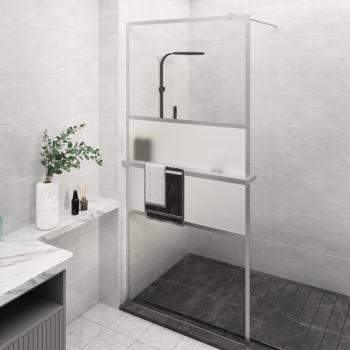 vidaXL Walk-in Shower Wall with Shelf Chrome 80x195 cm ESG Glass & Aluminium