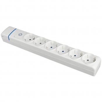 Base múltiple de 6 tomas con interruptor luminoso
