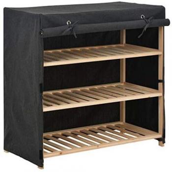 SengentoStyle Schoenenkast met hoes 79x40x80 cm stof grijs