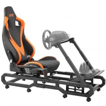 VEVOR Heavy Duty Racing Wheel Stand with Wheels for Logitech G923/G920/G29/Thrustmaster T248P, Adjustable Steering Wheel and Pedal Mount, Max Load 330 lbs