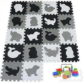 qqpp Alfombra Puzzle para Niños Bebe Infantil - Suelo de Goma EVA Suave. 18 Piezas