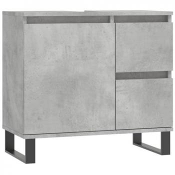 Armario de baño madera contrachapada gris hormigón 65x33x60 cm