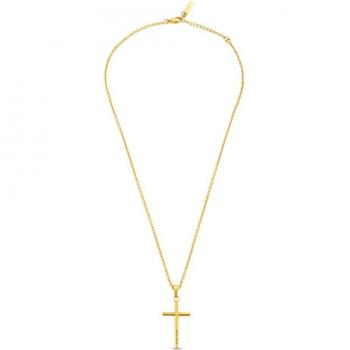 Collar de hombre Police Wrangell II de acero dorado