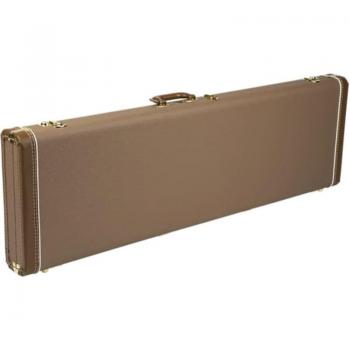 Fender Jazz Bass Multi-Fit Hardshell Case, Brown with Gold Plush Interior