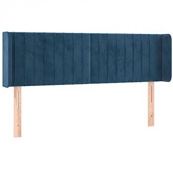 Cabecero con LED de terciopelo azul oscuro 147x16x78/88 cm