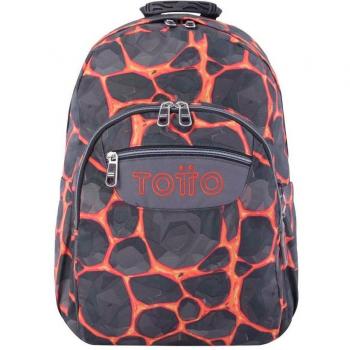 Mochila Escolar Totto Acuareles Adaptable a Carro Estampado Rocas Multicolor