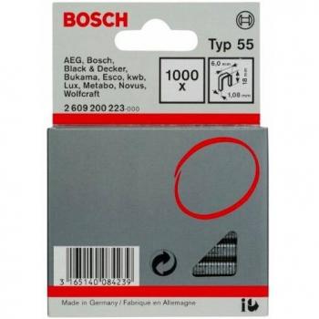 Bosch 2 609 200 223 - Grapa de lomo estrecho tipo 55-6 x 1,08 x 18 mm