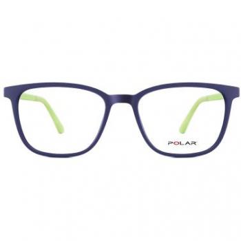 Polarized Clip-On Kids' Sunglasses - Model K503, Matt Black with Olive Green Interior, Size 44