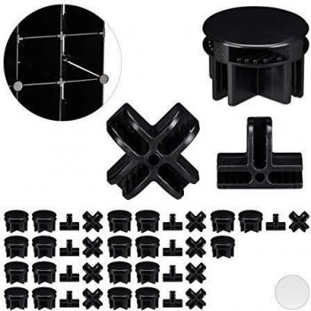 Set de 40 conectores para estanterías modulares, piezas de repuesto, 3 tipos diferentes, color negro