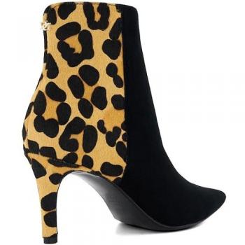Dune London Women's Obsessive 2 Leopard Print Leather Mid Boots Size 8 UK / 41 EU