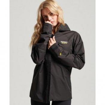 Chaqueta impermeable Superdry para mujer color negro