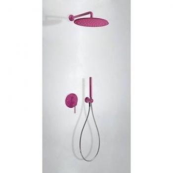 Tres Griferia - Kit De Ducha Monomando Empotrado Con Cierre Y Regulación De Caudal. · Cuerpo Empotrado Incluido · Ducha Fija Ø 300 Mm. Con Rótula. Material Latón. · Soporte Con Toma Pared. · Ducha Móvil Anticalcárea. · Flexo Satin
