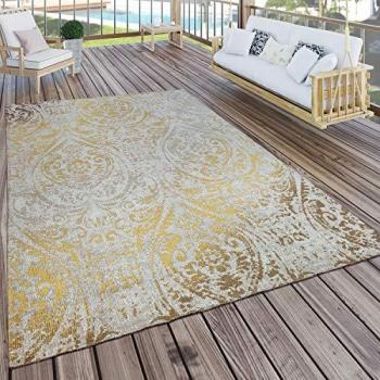 Alfombra Interior/Exterior Oriental Amarillo Crema 60x100 cm - Paco Home
