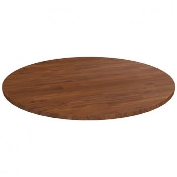 Mesa redonda de roble marrón oscuro Ø 80x1,5 cm tratada