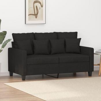 Sofá de 2 plazas negro 120 cm en tela