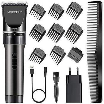 Cortapelos Hombre, Moevert Maquina Cortar Pelo Profesional Máquina Cortapelo Cabeza Maquinilla Eléctrica Cortadora de Pelo Recortadora con 9 Peine Batería Recargable para Adulto Niño