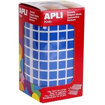 APLI Kids - Rollo de gomets cuadrados 10,0 mm, color azul