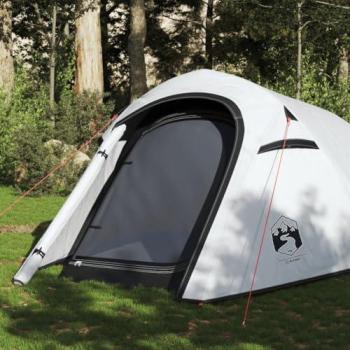 Tienda de camping túnel 3 personas impermeable color blanco opaco, gris y naranja, azul