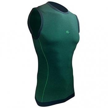 SportHG HG-Blink Camiseta Ultraligera microperforada, Hombre, Negro/Verde, L
