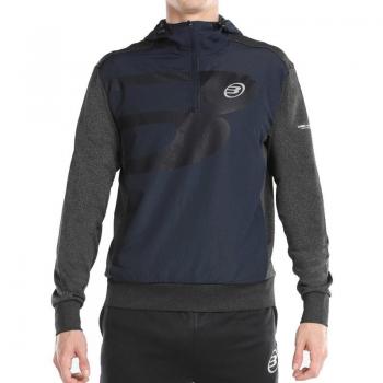 Sudadera Bullpadel Jubon Negro Vigore con capucha, diseño moderno, material ligero y transpirable, ideal para actividades deportivas y uso diario