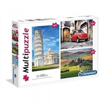 Clementoni® 3x1000 Piece Contrast Photo Puzzle Set - Italy Collection