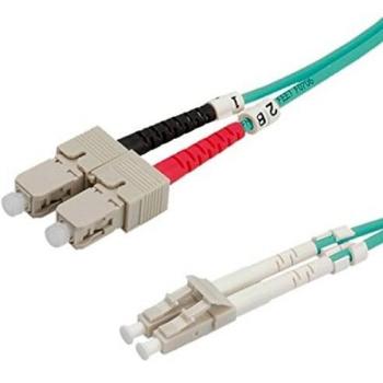 ROLINE Fibre Optic Jumper Cable, 50/125µm, LC/SC, OM3, Turquoise 0.5m LC SC Gris Cable de Fibra optica - Cable de Fibra óptica