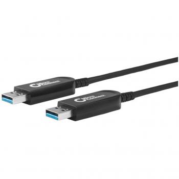 Cable USB 3.0 de Fibra Óptica Premium Microconnect de 10 metros, USB 3.2 Gen 1 (3.1 Gen 1), con conector USB A, color negro