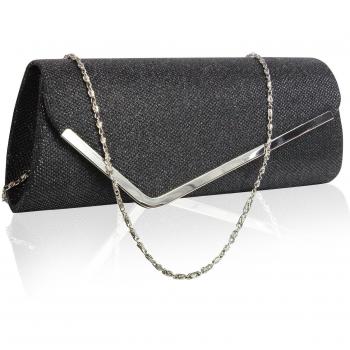 Glamexx 24 Bolso de noche, Bolso para el matrimonio con la cadena y perlas.
