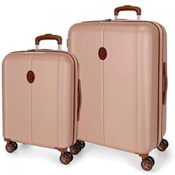 El Potro Ocuri Juego de Maletas Rosa 55/70 cms Rígida ABS Cierre TSA 118L 4 Ruedas Dobles Equipaje de Mano