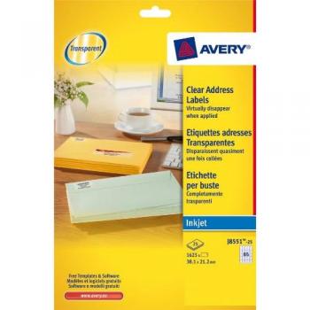 Avery Clear Mini Label- Ink jet - J8551 - Etiquetas de impresora