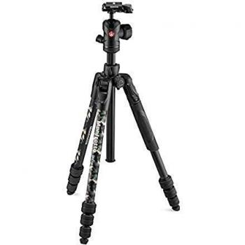 Manfrotto Befree Advanced Camo, Trípode de Viaje con Cabeza Esférica y Controles Ergonómicos, Cierres de Bloqueo con Giro, Trípode para Cámaras de Fotografía y Vídeo - Verde