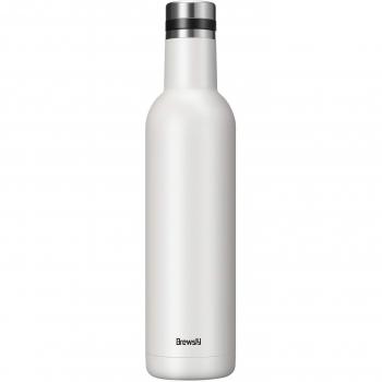 Brewsly Botella de Agua - 750ML de Doble Pared con Aislamiento Botella Térmica, Acero Inoxidable 18/8, Proceso de Recubrimiento en Polvo, Resistencia al Rayado, Fácil de Limpiar, Blanco