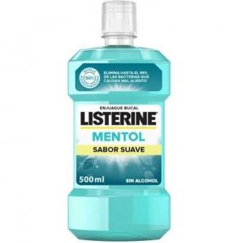 LISTERINE Enjuague Bucal Mentol Sabor Suave Sin Alcohol 500ml