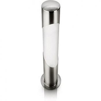 Philips Ecomoods Bamboo - Pedestal, iluminación exterior, E27, 11 W, IP44, luz blanca cálida, acero inoxidable, color gris