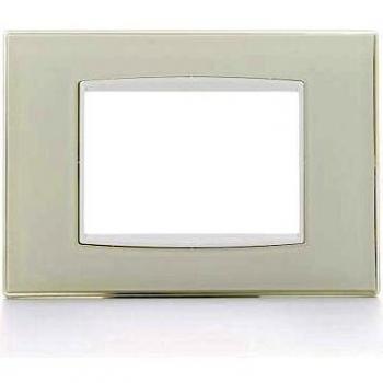 Placa Vimar Eikon Clásica 3 Módulos Reflex Color Ghiaccio 20653.B41