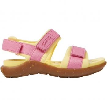 CAMPER Wous - Sandals for Girls - Pink, Yellow, Size 28, Cotton Fabric; CAMPER Wous - Sandals for Girls - Pink, Yellow, Size 10.5, Cotton Fabric