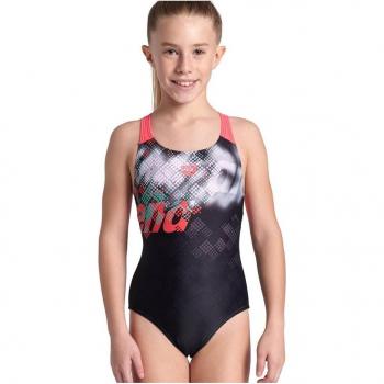 Arena Girls' Splash Point One-Piece Swimsuit V Back