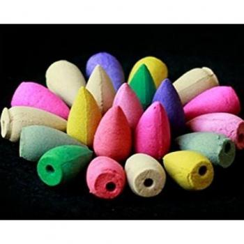 100 Pcs Reflujo Incienso Conos Natural Aromaterapia Jazmín Rosa Lavanda para Pagoda Interior Incensarios