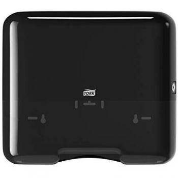 Tork 553108 Dispensador mini de toallas de mano plegadas en C y ZZ Elevation/Sistema H3 de papel secamanos/Negro