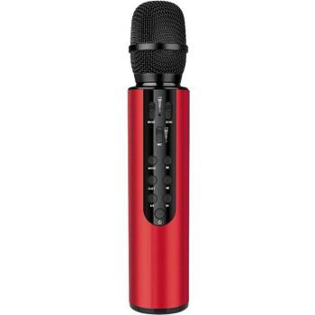 DAM Micrófono Karaoke con Altavoz Incorporado, Bluetooth 5.0, Batería de 2000mAh, Tipo Condensador, Dimensiones 25x5x5 Cm