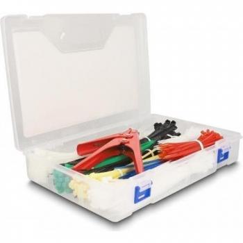 Caja de Surtido de Bridas de Plástico con Herramienta, 600 Piezas en Colores Variados (230 mm)