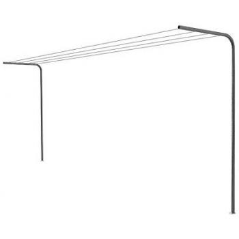 Tendedero de Ropa de Hierro No Desmontable para Cementar, Sin Cables, Color Gris, 80x40x220 cm