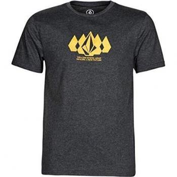 Volcom Stone Army HTH SS Camiseta, Hombre, Heather Black, M