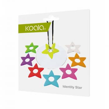 Koala Star Set of 8 Colorful Cup Identifiers - Easy to Clean, Durable, 100% Healthy and Hygienic Material (12.8x5x13.7cm)