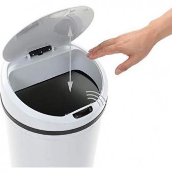 vidaXL Cubo de Basura con Sensor 62L Blanco Papelera Basurero Tacho Cesto Bote