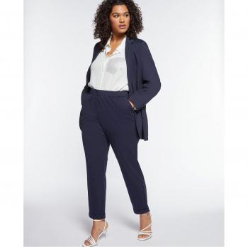 Pantalón de vestir de mujer con bolsillos y goma interna en la cintura - Pantalones de viscosa ECOVERO™