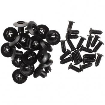 SODIAL(R) 20pzs 8mm Clips de panel tornillo de expansion de empuje Remache de plastico Negro