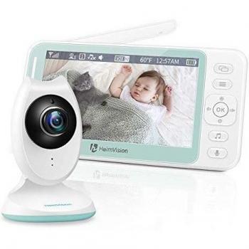 HeimVision Vigilabebes con Camara Pantalla de 4.3 Pulgadas, Camara Vigilancia Bebe con Visión Nocturna, Camara Bebe con Sensor de Temperatura y VOX, Audio Bidireccional, 8 Canciones de Cuna